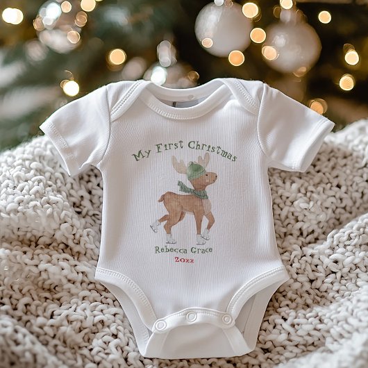Schattig rendier mijn eerste kerst romper