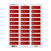 Schattig rendier retro kat rode Kerst Label (Full Sheet)