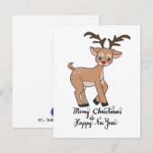 Schattig rendier Rudolf platte kerstkaart (Voorkant / Achterkant)