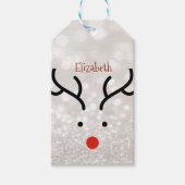 Schattig rendiergezicht, Bokeh Cadeaulabel (Voorkant)