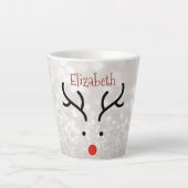 Schattig rendiergezicht, Bokeh Latte Mok (Voorkant)