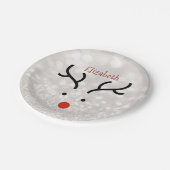 Schattig rendiergezicht, Bokeh Papieren Bordje (Gekanteld)