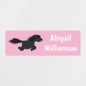 Schattig rennend Shetland pony cartoon persoonlijk Labels (Design 2)