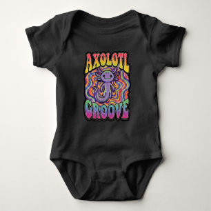 Schattig Retro Axolotl Groove trippy 70 hippie reg Romper