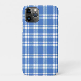 Schattig Retro Blau Gingham Gestreepte Patroon iPhone 11 Pro Hoesje