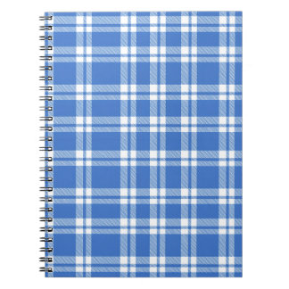 Schattig Retro Blauw Gingham Gestreepte Patroon Notitieboek