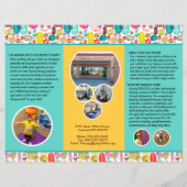 Schattig retro cartoon bloemendesign flyer sjabloo (Achterkant)