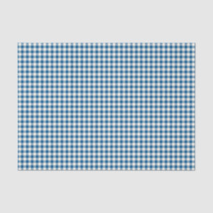 Schattig Retro Marineblauw Gingham Schotse Ruit Pa Tissuepapier