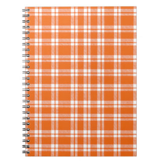 Schattig Retro Oranje Gingham Plaid Patroon Notitieboek