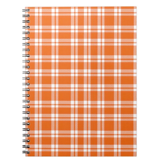 Schattig Retro Oranje Gingham Plaid Patroon Notitieboek (Voorkant)