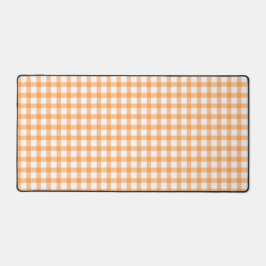 Schattig Retro Oranje Gingham Schotse ruit patroon Bureaumat