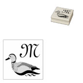 Schattig Ringed Blauwgroen Duck zwemmen Rubberstempel (Gestempeld)