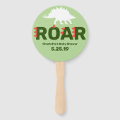 Schattig Roar Dinosaurus Baby shower Handwaaier (Achterkant)