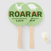 Schattig Roar Dinosaurus Baby shower Handwaaier (Voorkant en achterkant)