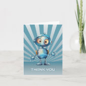 Schattig Robot Thema Verjaardag Bedankt (Voorkant)