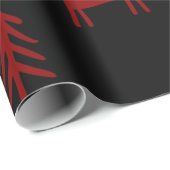 Schattig Rode Bos met Herten Zwart Kerstmis Cadeaupapier (Rol Hoek)