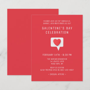 Schattig Rode Hart Galentines Day Feest Kaart
