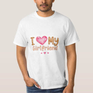 Schattig romantisch ik hou van mijn vriendin t-shirt