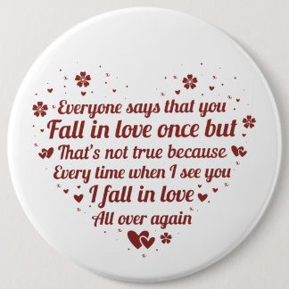 schattig romantisch liefdesgedicht geheugen ronde button 6,0 cm