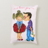 Schattig romantisch stel - Liefde - Ik hou van jou Accent Kussen (Achterkant (Verticaal))