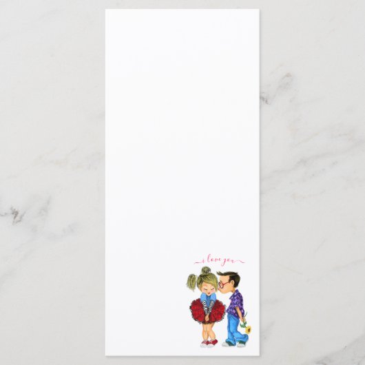 Schattig romantisch stel - Liefde - Kus - Ik hou v Menu (Voorkant)