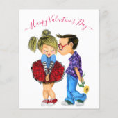Schattig romantisch stel - Liefde - Valentijnsdag  Flyer (Achterkant)
