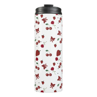 schattig rood en wit thermosbeker