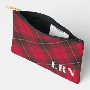 Schattig rood geruit monogram of initialen etui
