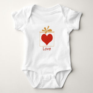 Schattig Rood Hart Gouden Lint Meisjes Romper
