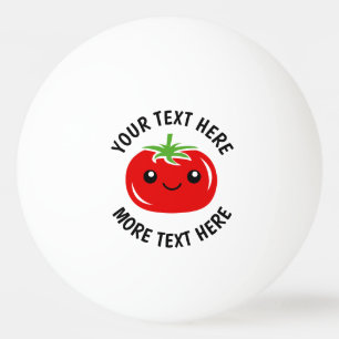 Schattig rood tomaat gezicht kawaii tekening tafel pingpongballen