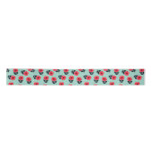 Schattig rood/turquoise bloemen decoratief patroon lint (Voorkant)