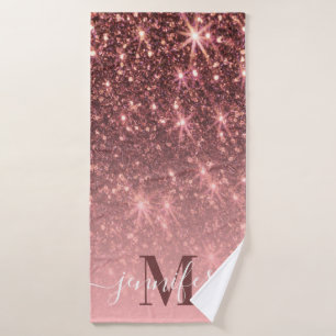 Schattig Roos gouden glitter Badhanddoek