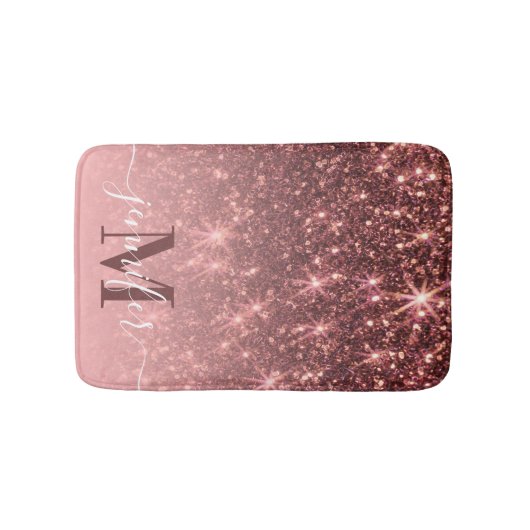 Schattig Roos gouden glitter Badmat (Voorkant)