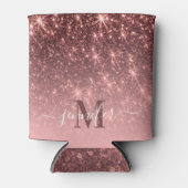 Schattig Roos gouden glitter Blikjeskoeler (Voorkant)