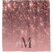 Schattig Roos gouden glitter Douchegordijn (Voorkant)