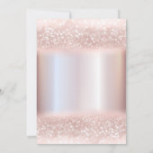 Schattig Roos gouden glitterjurk kalligrafie Kaart (Achterkant)