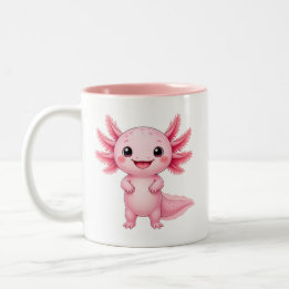 Schattig Roze Axolotl Kawaii Dier Tweekleurige Koffiemok