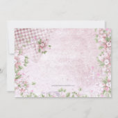 Schattig  roze Baby shower Kaart (Achterkant)