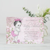 Schattig  roze Baby shower Kaart (Staand voorkant)