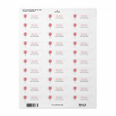 Schattig roze ballon Kinder retour adres label (Full Sheet)