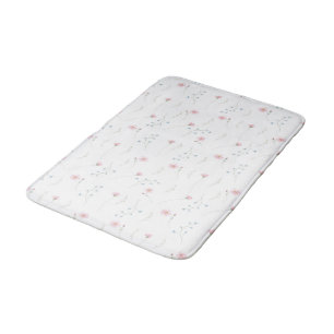 Schattig Roze Blau Waterverf Wilde Bloem Patroon Badmat