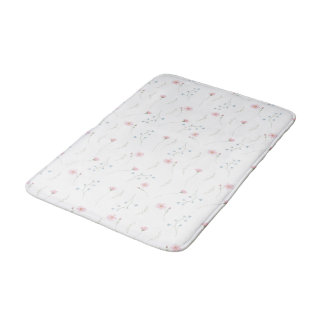 Schattig Roze Blau Waterverf Wilde Bloem Patroon Badmat