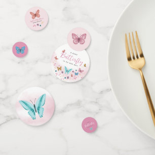 Schattig roze bloemenvlinder meisjes Baby shower Confetti