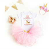 Schattig roze bloemige Baby Pony carrousel Romper