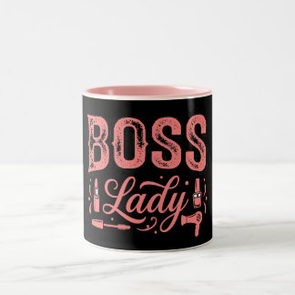 Schattig Roze Boss Lady-ontwerp Tweekleurige Koffiemok