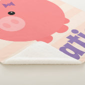 Schattig roze Chubby Pig Sherpa Blanket Sherpa Deken (3/4)