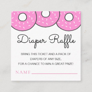 Schattig roze donuts Baby shower luier Raffle Informatiekaartje