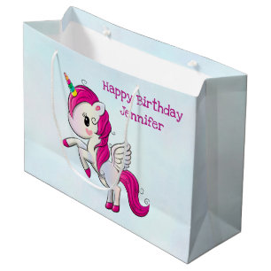 Schattig Roze Eenhoorn met Vleugels Groot Cadeauzakje