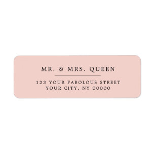 Schattig Roze Elegant Klassiek Eenvoudig Retouradr Etiket