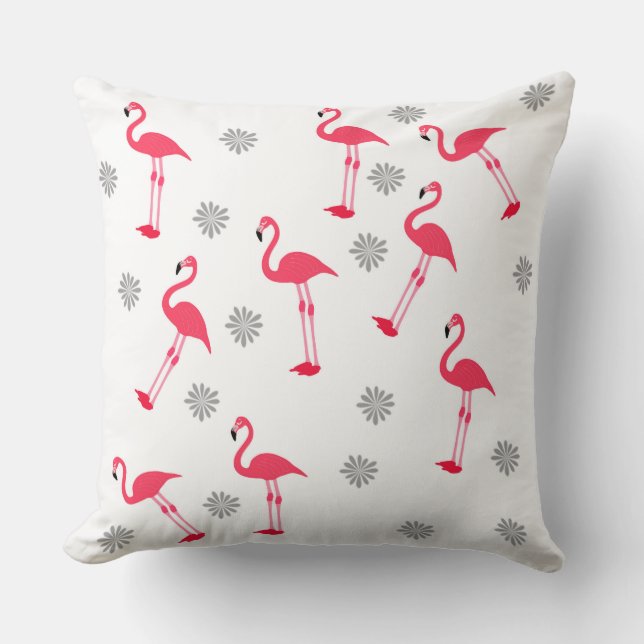 schattig roze en witte flamingo ontwerpkussen kussen (Voorkant)
